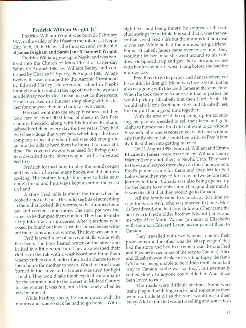 Fred William Wrights story  page 1