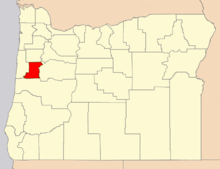 220px US Locator Map Oregon Benton.PNG