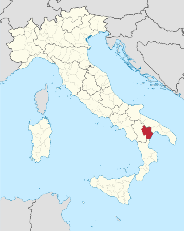 600px IT Locator Map Italy Matera 