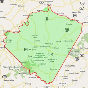 300px Buckingham County Boundary Map 