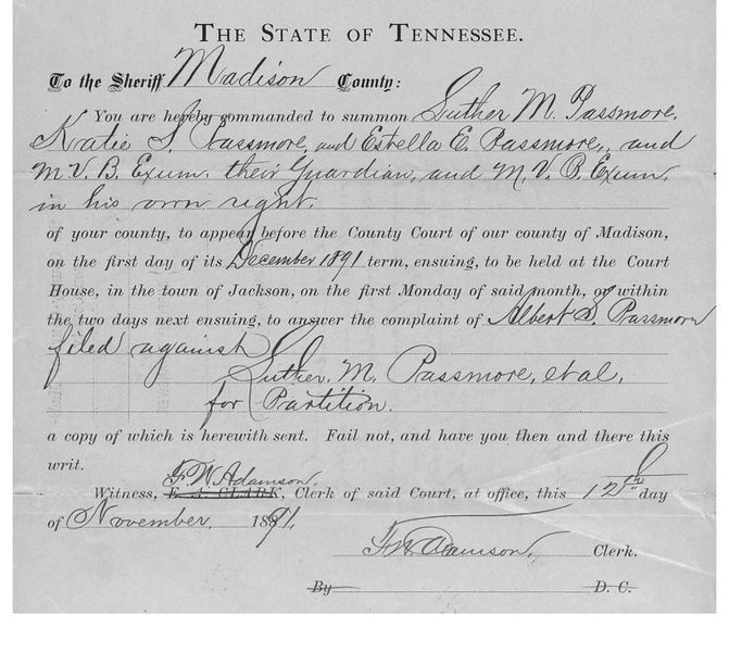 File:Tennessee Madison County Probate Records (14 1012) Summons DGS