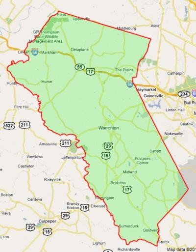 400px Fauquier County Boundary Map 